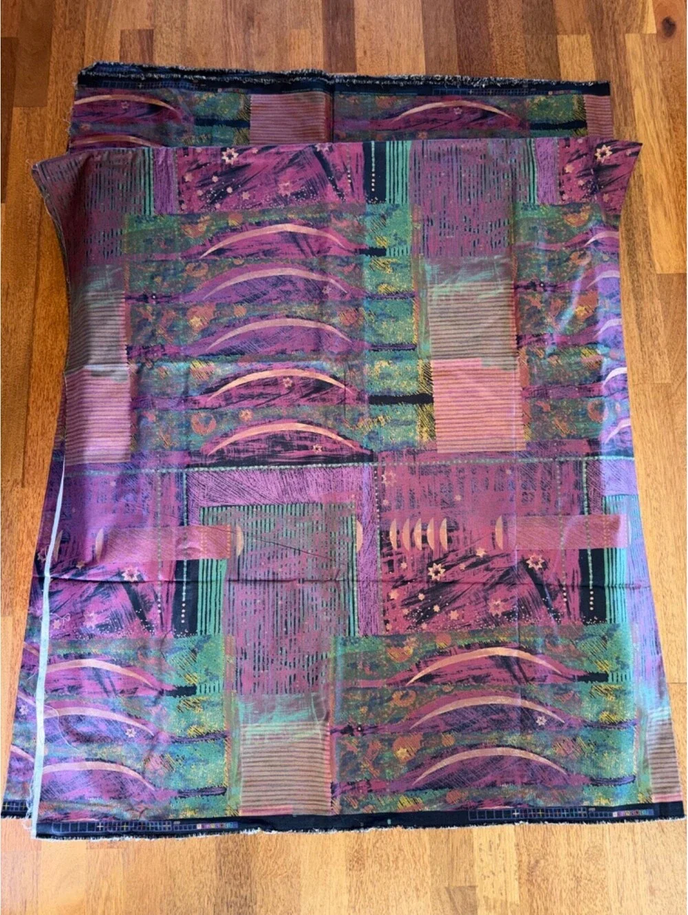 80s Regency Abstract Mod Decorator Fabric Cotton 5th Ave Designs 4.36 y x 54